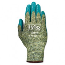 HyFlex 501 Medium-Duty Gloves, Size 8, Kevlar/Nitrile, Blue/Green