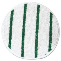 Low Profile Scrub-Strip Carpet Bonnet, Carpet, 17", White/Green