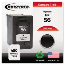 20056 Compatible, Remanufactured, C6656AN (56) Ink, 450 Page-Yield, Black