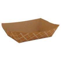 Paper Food Baskets, Brown/White Check, 2 lb Capacity