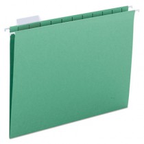 Hanging File Folders, 1/5 Tab, 11 Point Stock, Letter, Bright Green