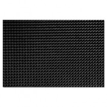 Finger-Tip Indoor/Outdoor Scraper Mat, Molded Rubber, 24 x 32, Black