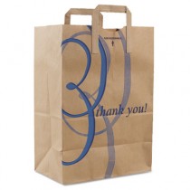 Stock Thank You Handle Bags, 12"w x 7"d x 17"h, Brown Kraft