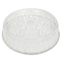 Round CaterWare Dome-Style Food Container Lids, 1-Comp, Clear, 18dia