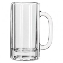 Glass Mugs & Tankards, 12 oz, Clear, Paneled Beer Mug