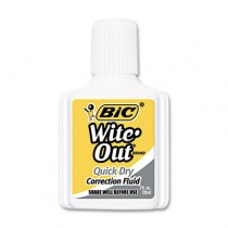 Wite-Out Quick Dry Correction Fluid, 20 ml Bottle, White, 12/Pack