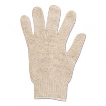 Multiknit Heavy-Duty Cotton/Poly Gloves, Size 9, Off White