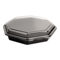 OctaView CF Containers, Black/Clear, 31oz, 9.57w x 9.18d x 1.97h