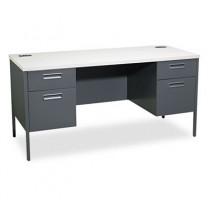 Metro Series Kneespace Credenza, 60w x 24d x 29-1/2h, Gray Patterned/Charcoal