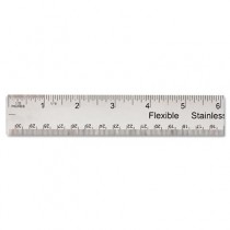 Stainless Steel Ruler w/Cork Back and Hanging Hole, 12", Silver