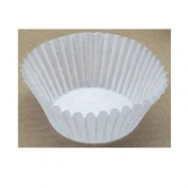 Fluted Baking Cups, Dry-Waxed Paper, White
