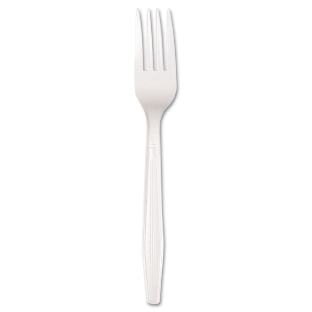 Mediumweight Polystyrene, Fork, White, 10 Boxes of 100/Carton - Image 2