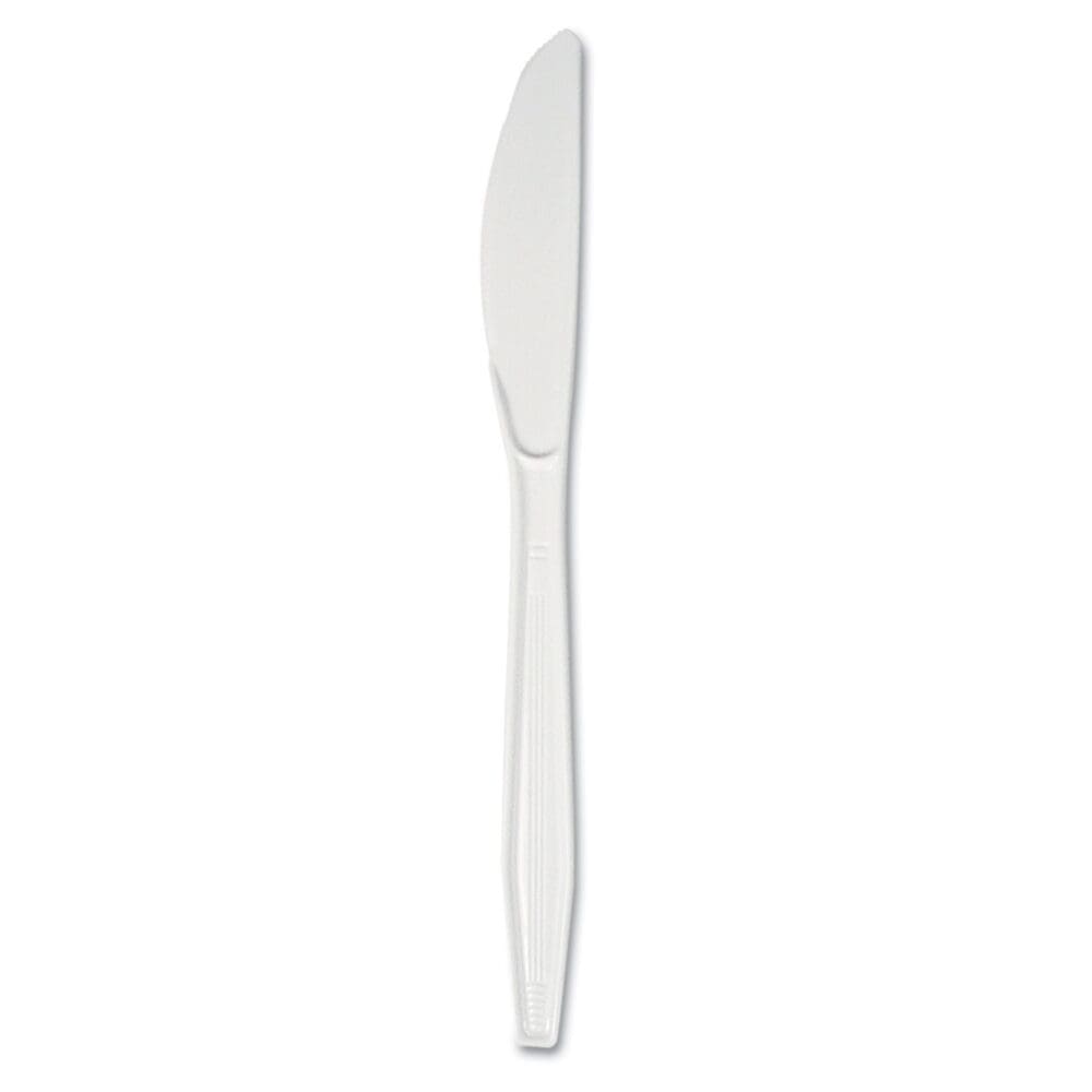 Mediumweight Polystyrene Cutlery, Knife, White, 10 Boxes of 100/Carton - Image 2