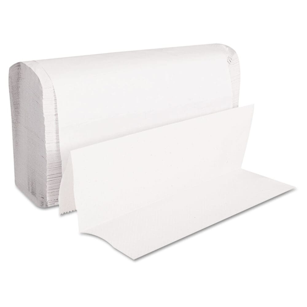 Folded Paper Towels, Multifold, 9 x 9.45, White, 250 Towels/Pack, 16 Packs/Carton - Image 2