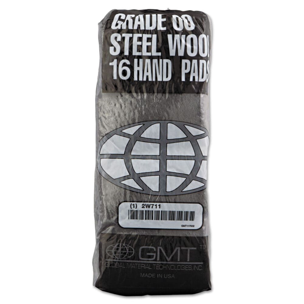 Industrial-Quality Steel Wool Hand Pads, #00 Very Fine, Steel Gray, 16 Pads/Sleeve, 12/Sleeves/Carton - Image 2