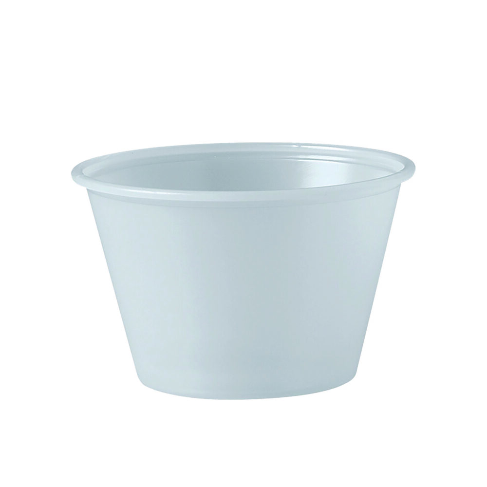 Polystyrene Portion Cups, 4 oz, Translucent, 250/Bag, 10 Bags/Carton - Image 2