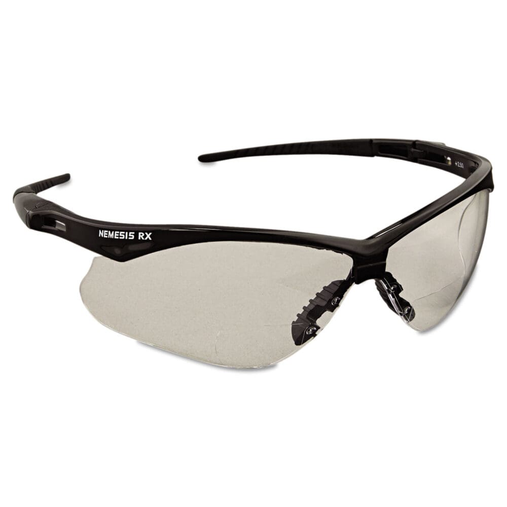 V60 Nemesis Rx Reader Safety Glasses, Black Frame, Clear Lens, +2.5 Diopter Strength - Image 2