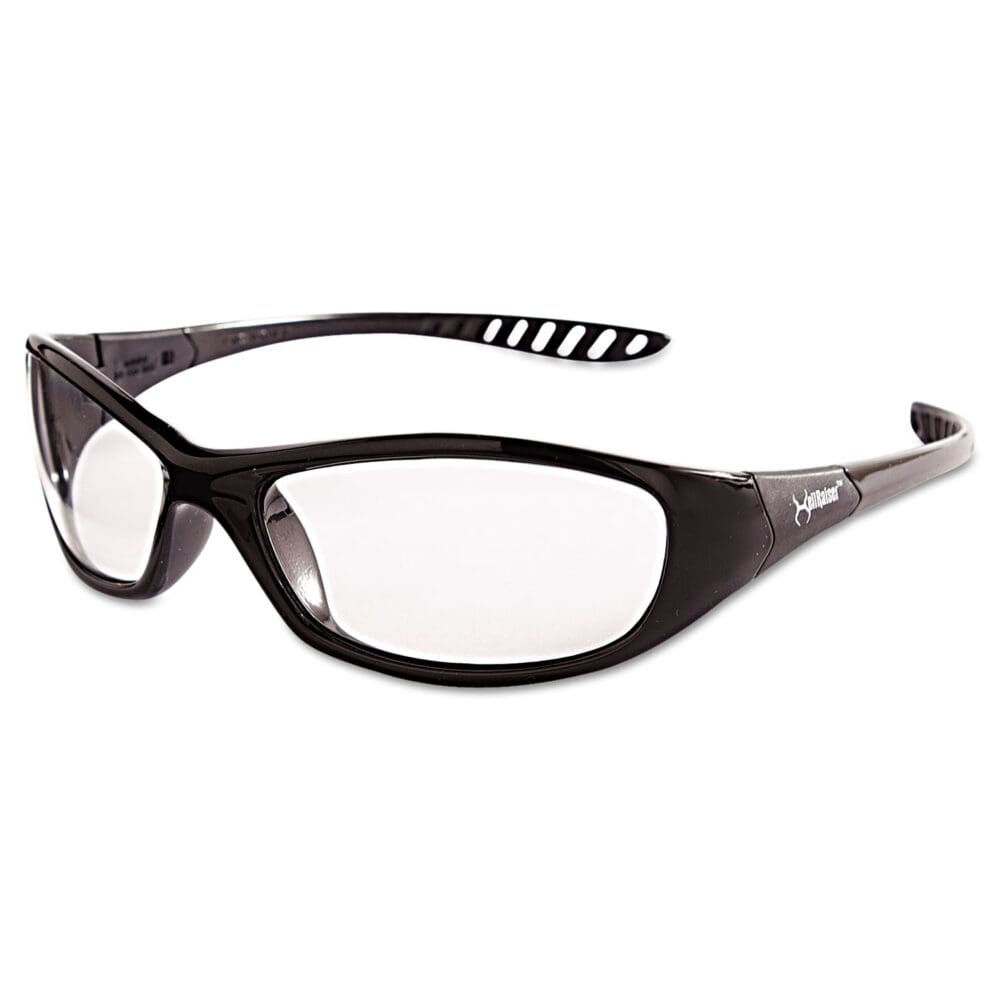 V40 HellRaiser Safety Glasses, Black Frame, Clear Anti-Fog Lens - Image 2