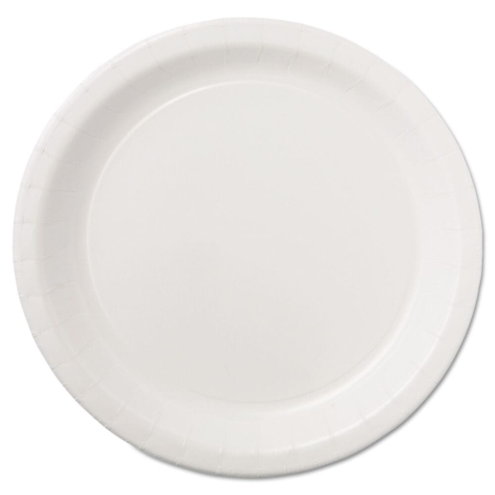 Coated Paper Dinnerware, Plate, 9" dia, White, 50/Pack, 10 Packs/Carton - Image 4