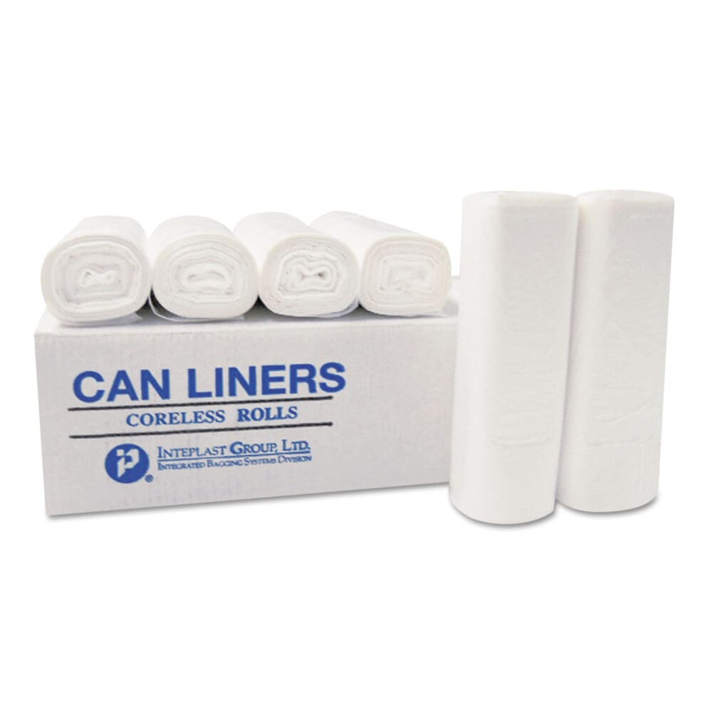 High-Density Commercial Can Liners, 45 gal, 22.1 mic, 40" x 48", Clear, 25 Bags/Roll, 6 Interleaved Rolls/Carton - Image 2