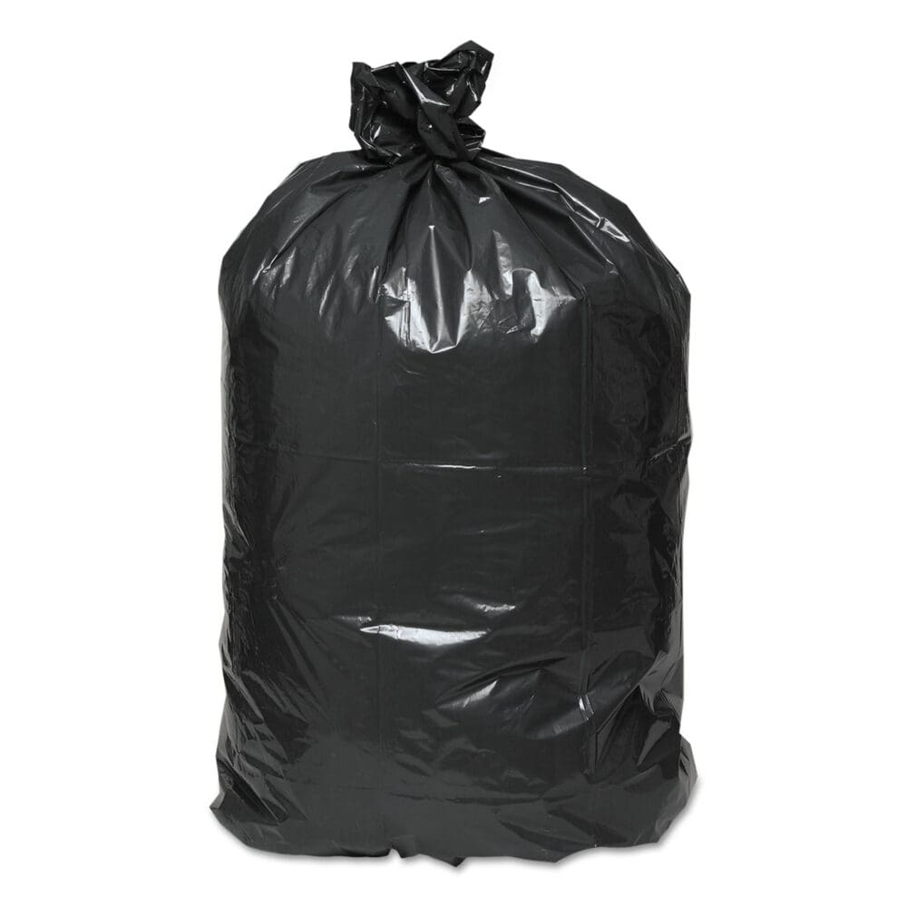 Linear Low Density Recycled Can Liners, 45 gal, 1.25 mil, 40" x 46", Black, 10 Bags/Roll, 10 Rolls/Carton - Image 2