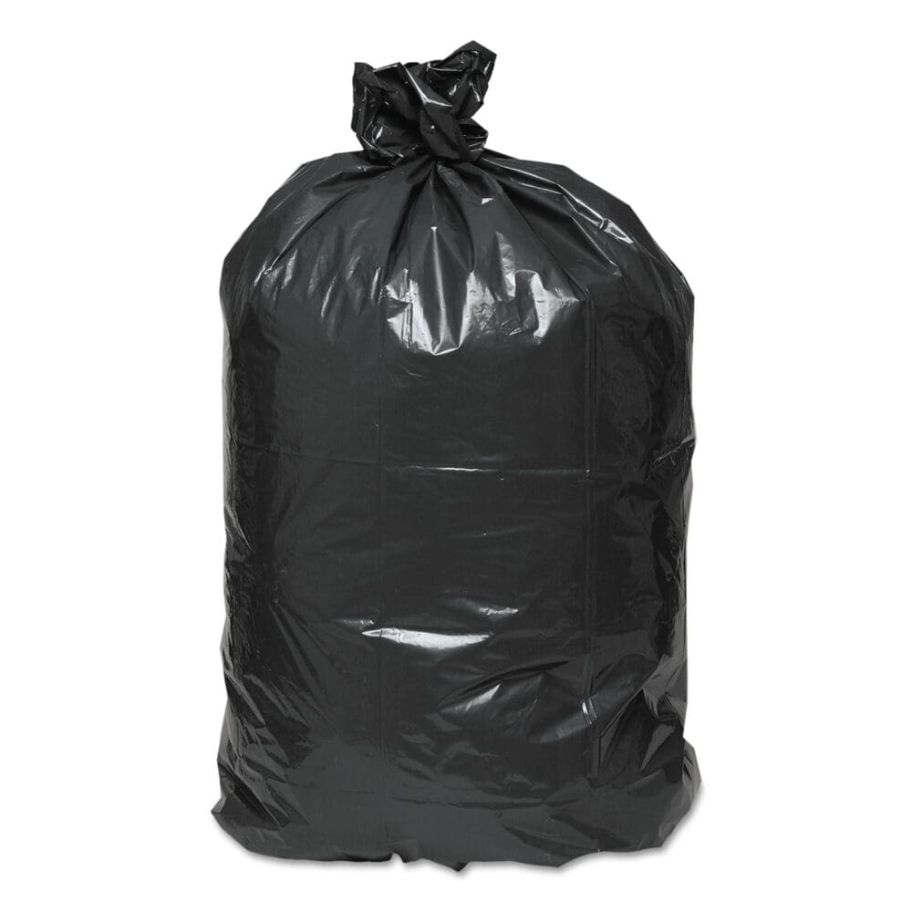 Linear Low Density Recycled Can Liners, 60 gal, 2 mil, 38" x 58", Black, 10 Bags/Roll, 10 Rolls/Carton - Image 2