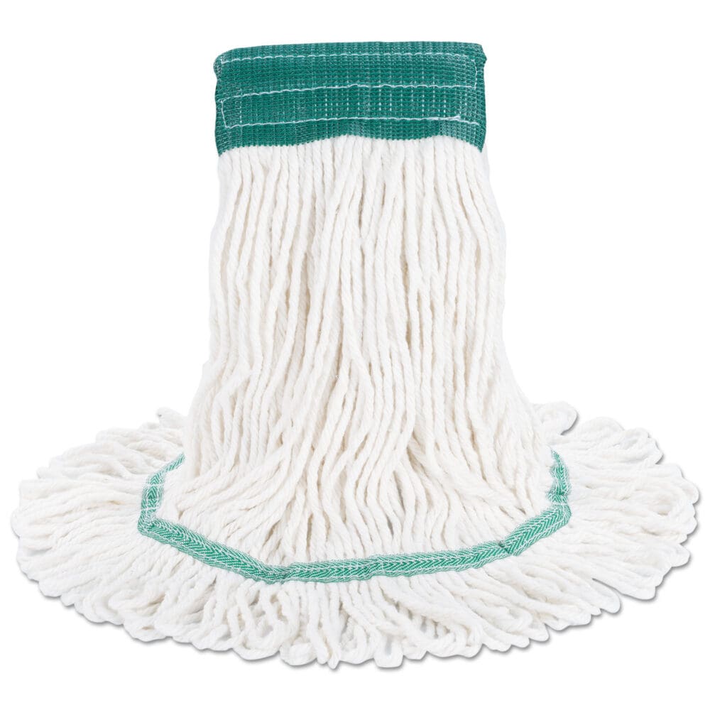 Super Loop Wet Mop Head, Cotton/Synthetic Fiber, 5" Headband, Medium Size, White, 12/Carton - Image 7