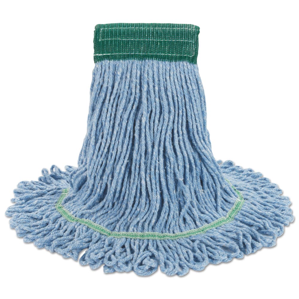 Super Loop Wet Mop Head, Cotton/Synthetic Fiber, 5" Headband, Medium Size, Blue - Image 6