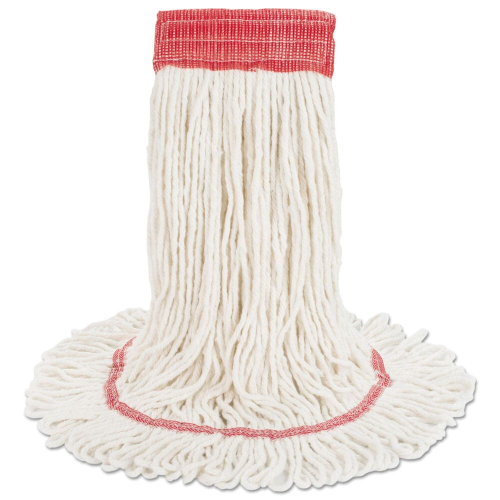 Super Loop Wet Mop Head, Cotton/Synthetic Fiber, 5" Headband, Large Size, White - Image 5