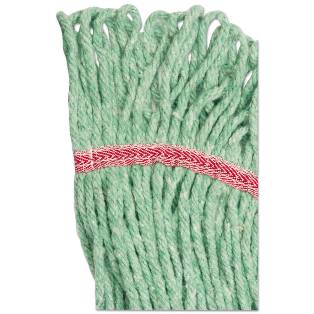 Super Loop Wet Mop Head, Cotton/Synthetic Fiber, 5" Headband, Large Size, Green, 12/Carton - Image 8