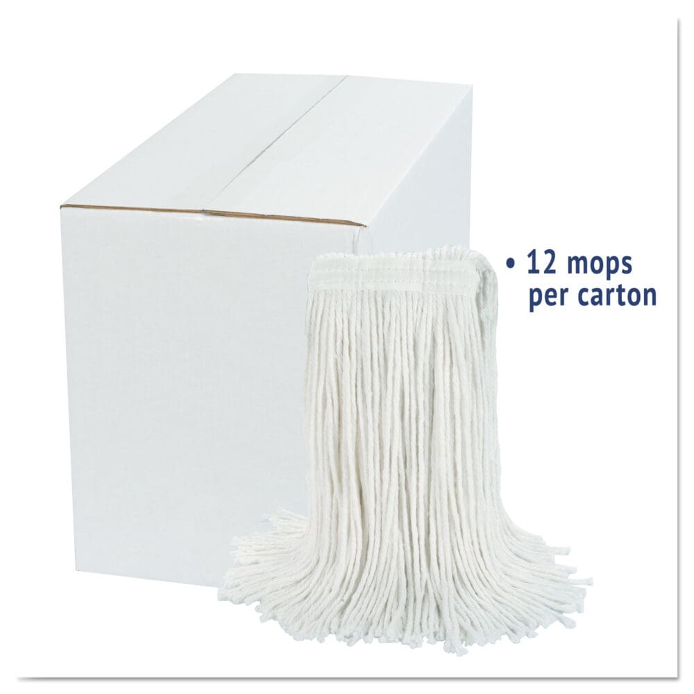 Cut-End Wet Mop Head, Rayon, No. 24, White, 12/Carton - Image 10