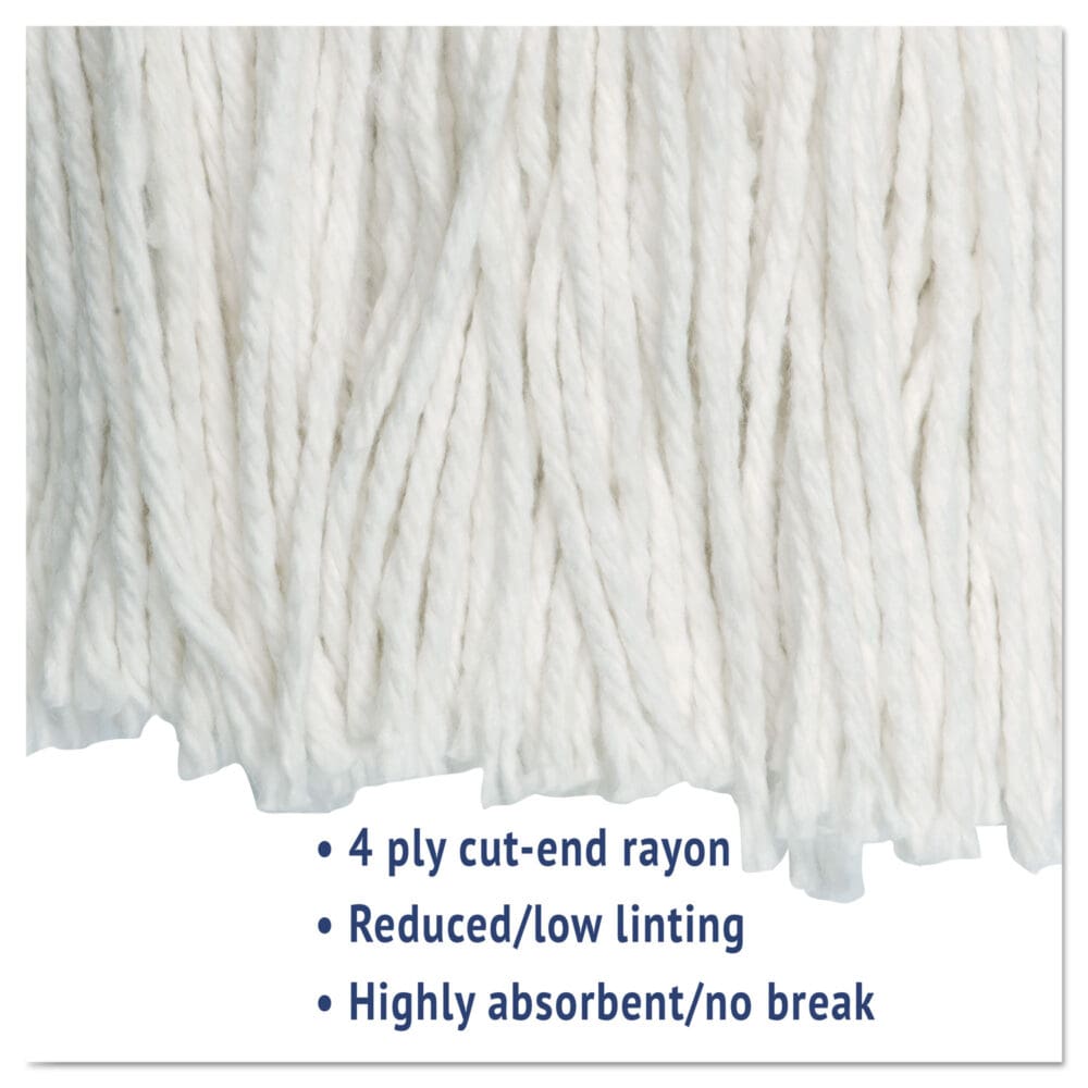 Cut-End Wet Mop Head, Rayon, No. 20, White - Image 2