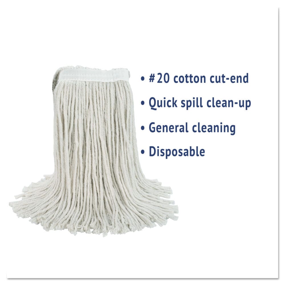 Cut-End Wet Mop Head, Cotton, No. 20, White - Image 9