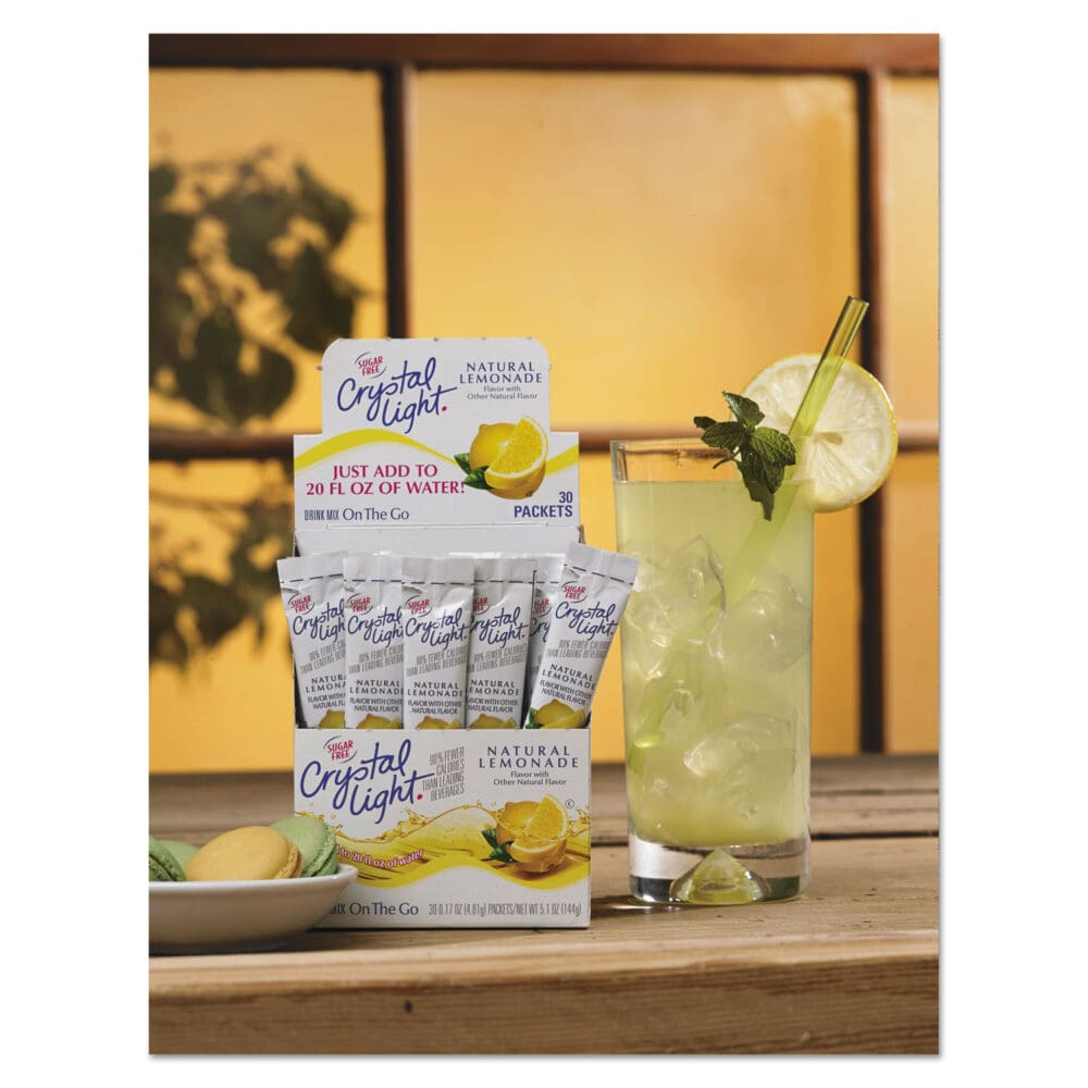 Flavored Drink Mix, Lemonade, 30 .17oz Packets/Box - Image 2