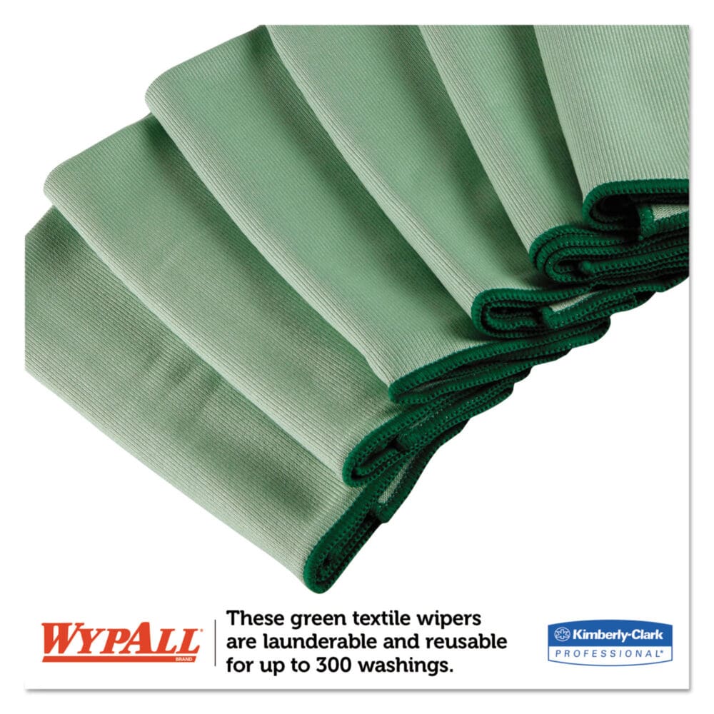 Microfiber Cloths, Reusable, 15.75 x 15.75, Green, 6/Pack - Image 3