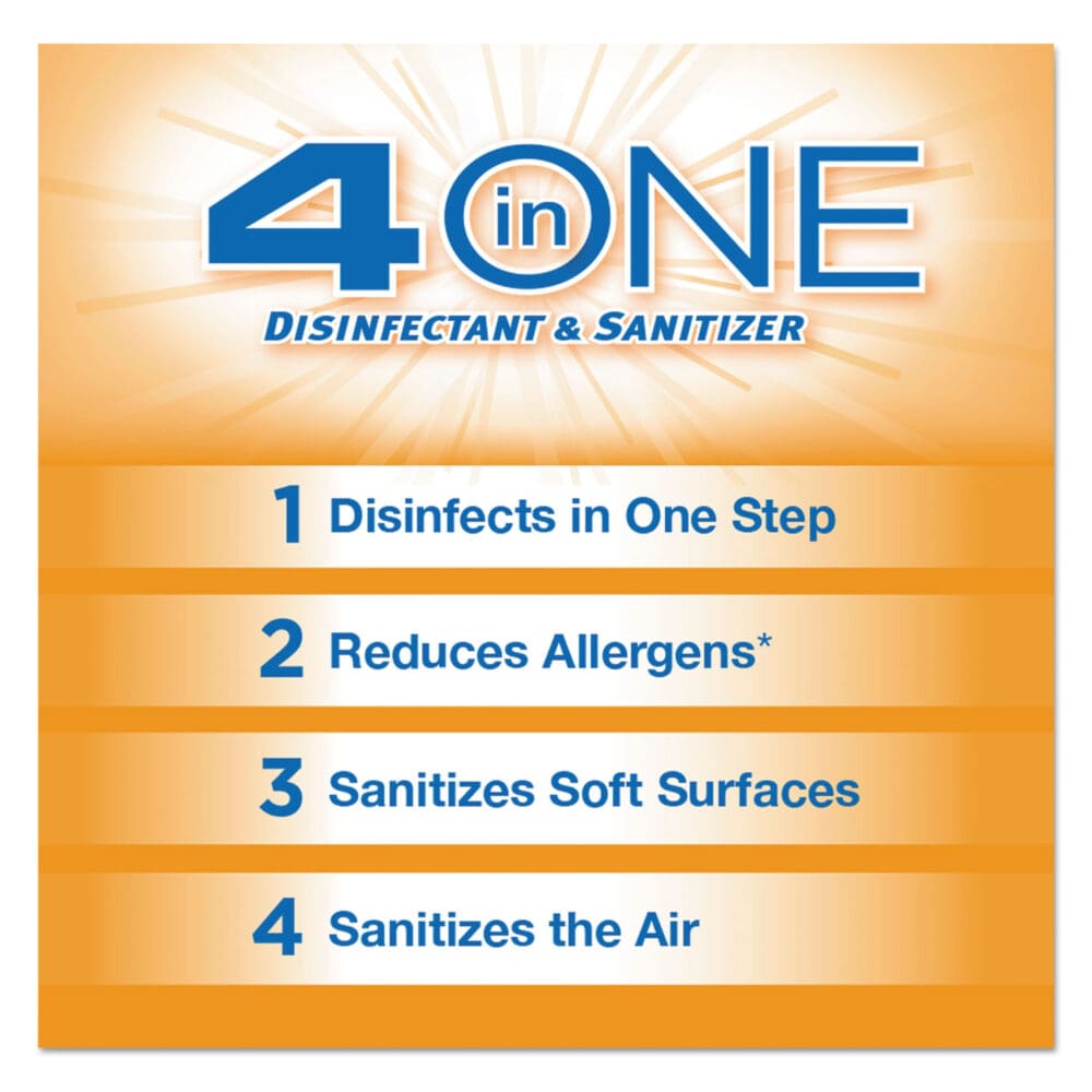 4-in-One Disinfectant and Sanitizer, Citrus, 14 oz Aerosol Spray - Image 2