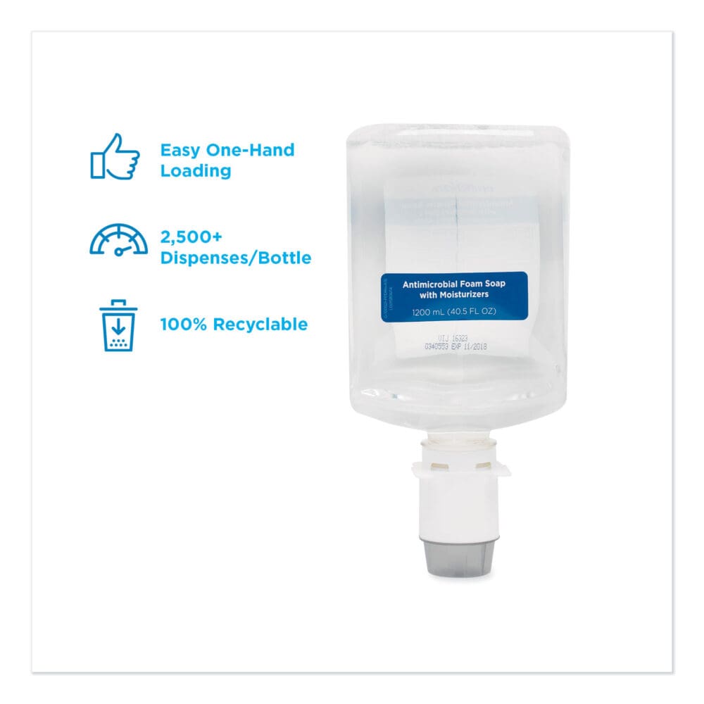 GP enMotion Automated Touchless Antimicrobial Foam Soap Refill, Unscented, 1,200 mL, 2/Carton - Image 2