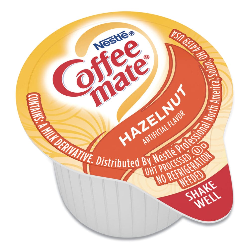 Liquid Coffee Creamer, Hazelnut, 0.38 oz Mini Cups, 50/Box, 4 Boxes/Carton, 200 Total/Carton - Image 3