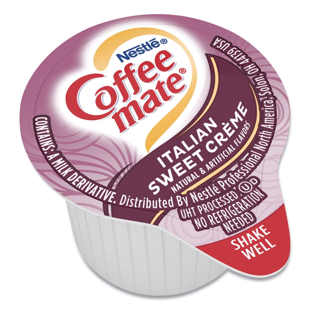 Liquid Coffee Creamer, Italian Sweet Creme, 0.38 oz Mini Cups, 50/Box, 4 Boxes/Carton, 200 Total/Carton - Image 3