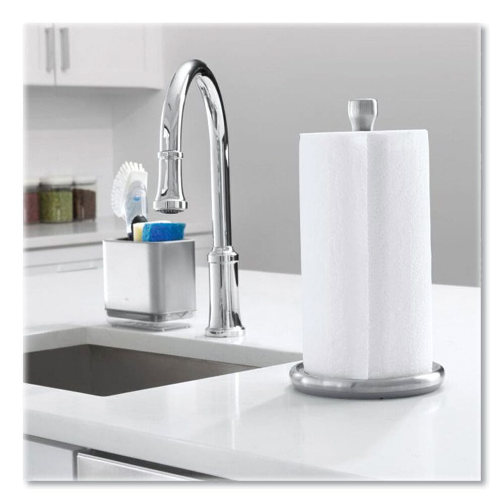 Good Grips Steady Paper Towel Holder, Stainless Steel, 8.1 x 7.8 x 14.5, Gray/Silver - Image 3