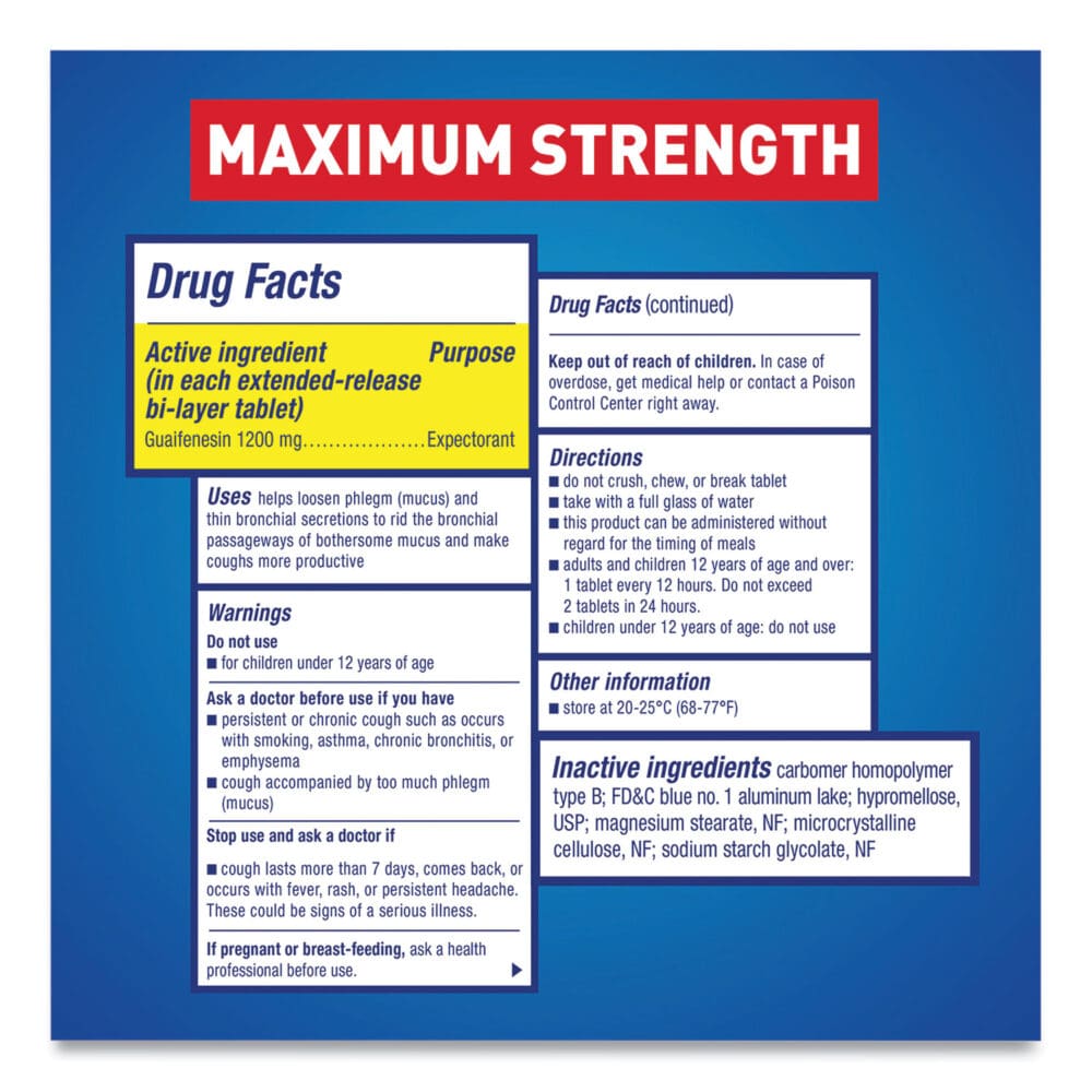 Maximum Strength Expectorant, 14 Tablets/Box - Image 2