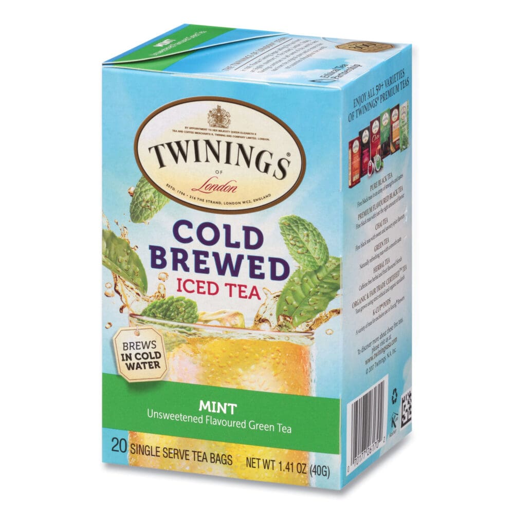 Cold Brew Iced Tea Bags, Mint, 0.07 oz Tea Bag, 20/Box - Image 3