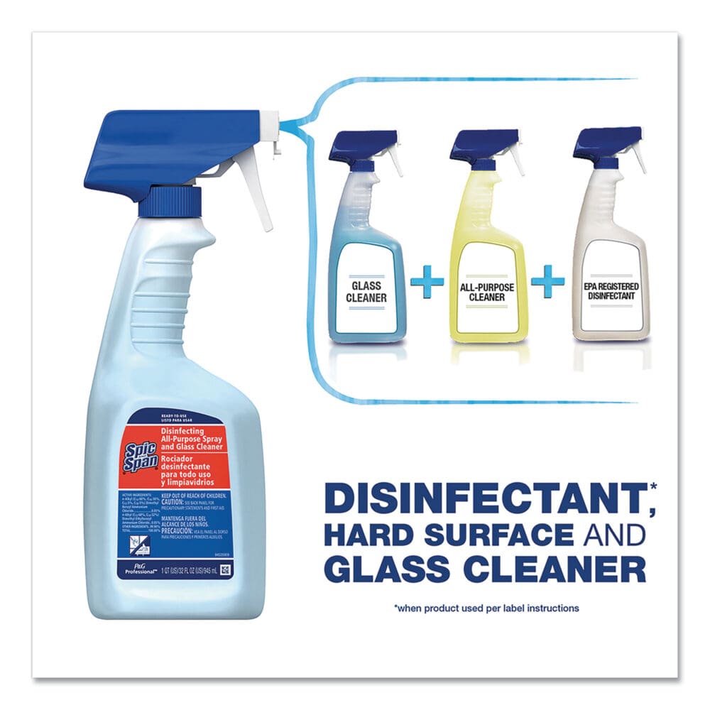 Disinfecting All-Purpose Spray and Glass Cleaner, Fresh Scent, 1 gal Bottle, 3/Carton - Image 7