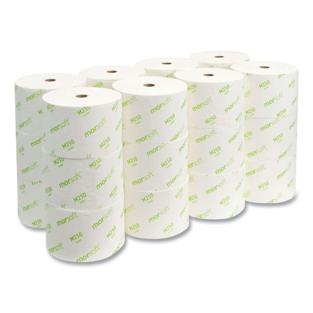 Small Core Bath Tissue, Septic Safe, 2-Ply, White, 1,250/Roll, 24 Rolls/Carton - Image 3