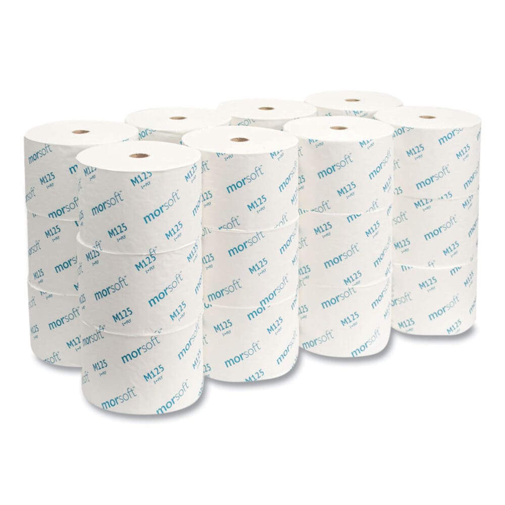 Small Core Bath Tissue, Septic Safe, 1-Ply, White, 2,500 Sheets/Roll, 24 Rolls/Carton - Image 3