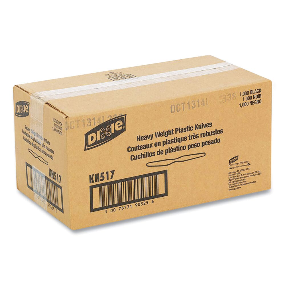 Plastic Cutlery, Heavyweight Knives, Black, 1,000/Carton - Image 3