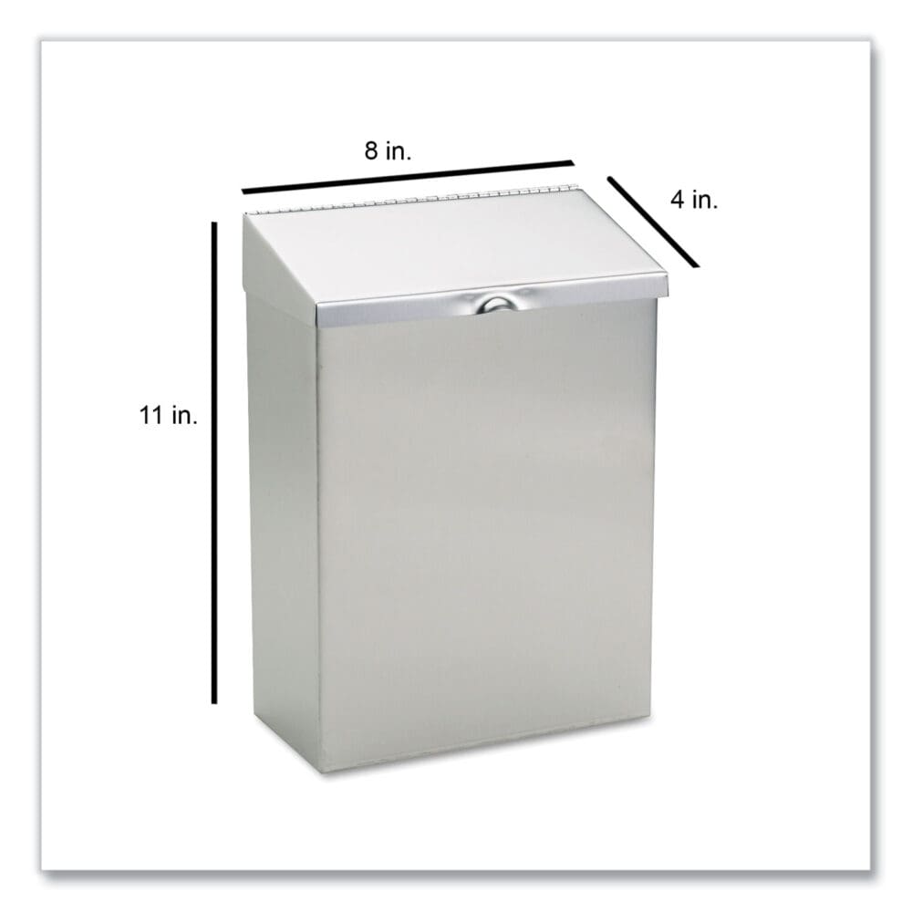 Wall Mount Sanitary Napkin Receptacle, Stainless Steel - Image 2