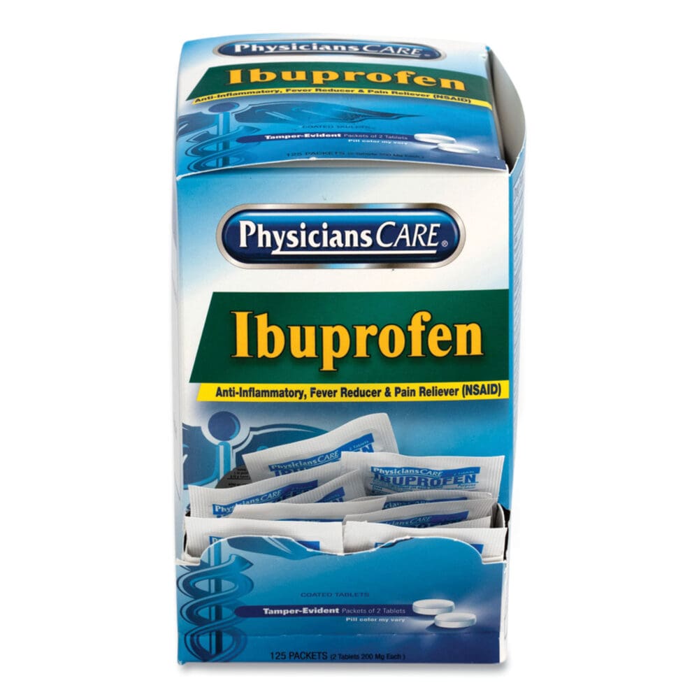 Ibuprofen Pain Reliever, Two-Pack, 125 Packs/Box - Image 2