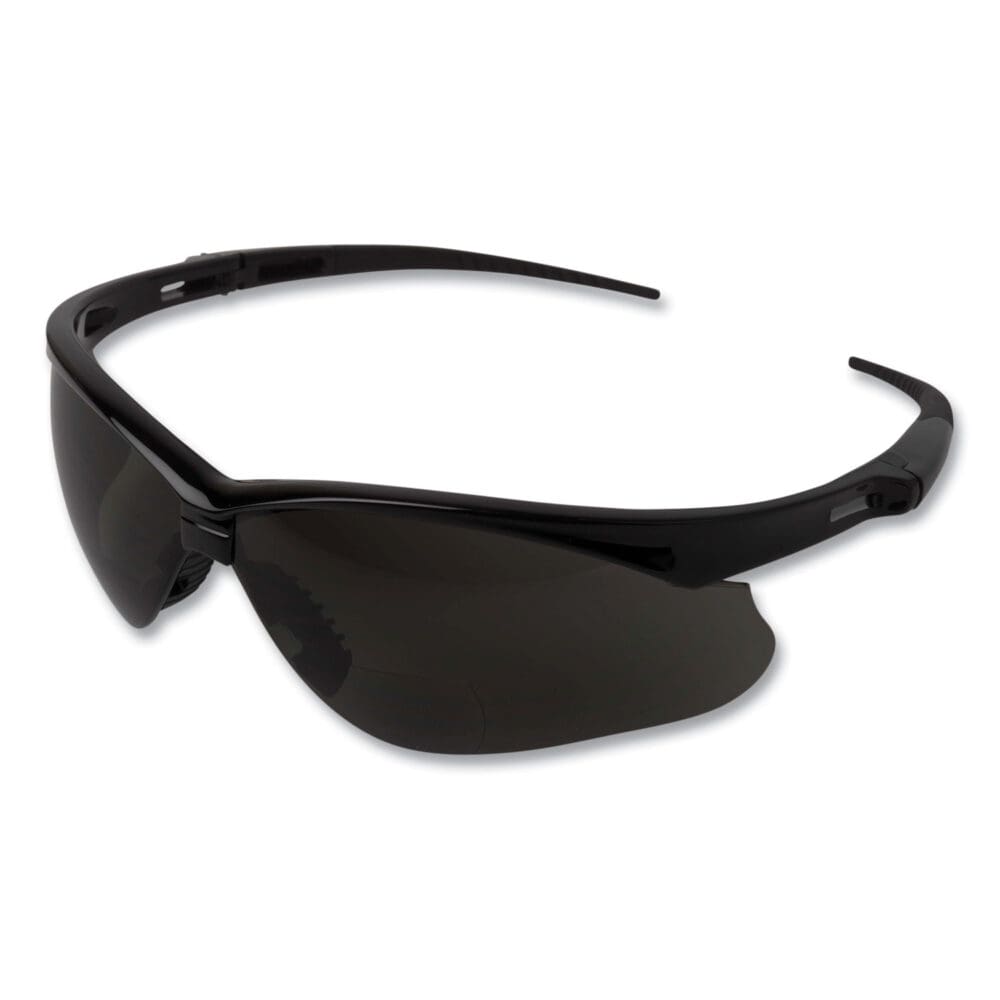 V60 Nemesis Rx Reader Safety Glasses, Black Frame, Smoke Lens, +2.5 Diopter Strength, 6/Box - Image 2