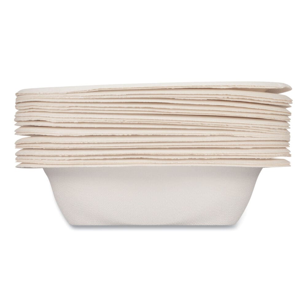 ECOSAVE Tableware, Bowl, Bagasse, 16 oz, White, 25/Pack, 12 Packs/Carton - Image 2